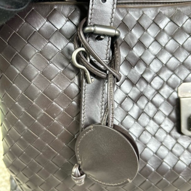 BV葆蝶家羅馬深棕色編織手提單肩包 經典款 容量大 通勤出門都很實用-20