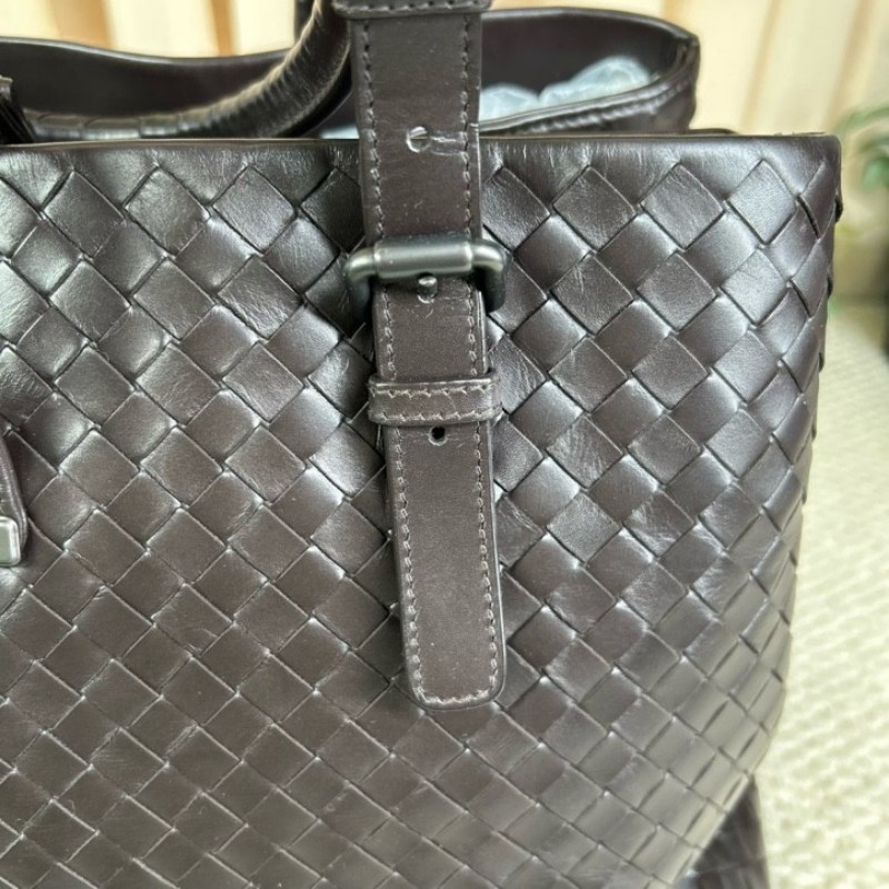 BV葆蝶家羅馬深棕色編織手提單肩包 經典款 容量大 通勤出門都很實用-23