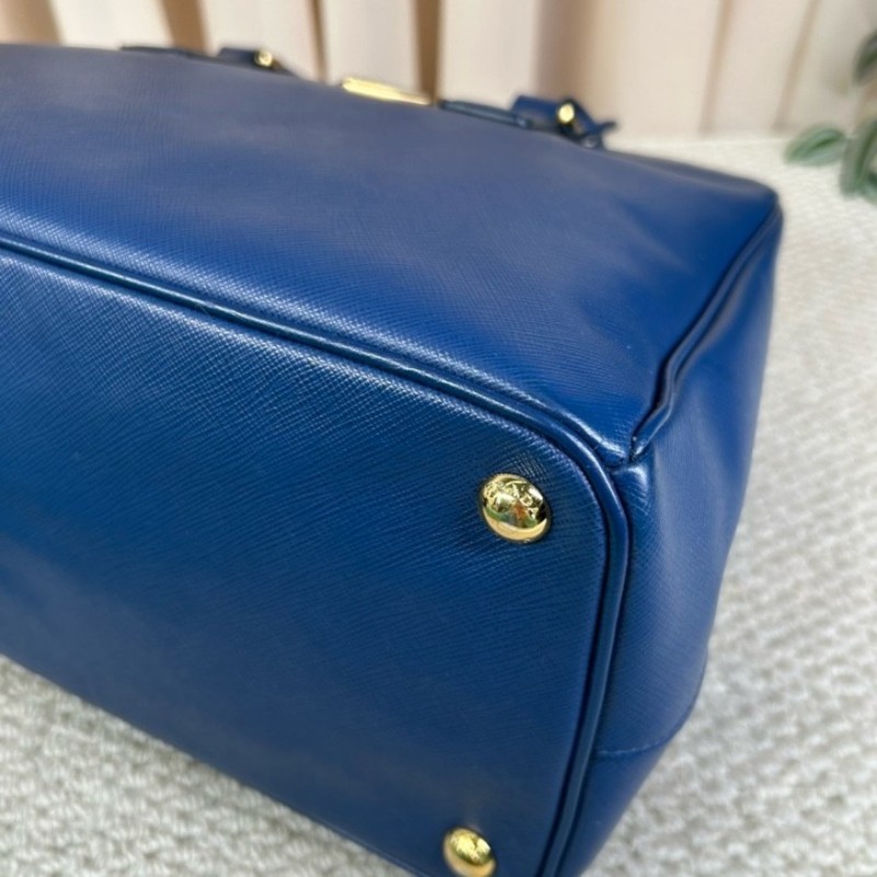 Prada普拉達藍色殺手包手提包 有肩帶 可單肩可斜挎 容量大超實用-9