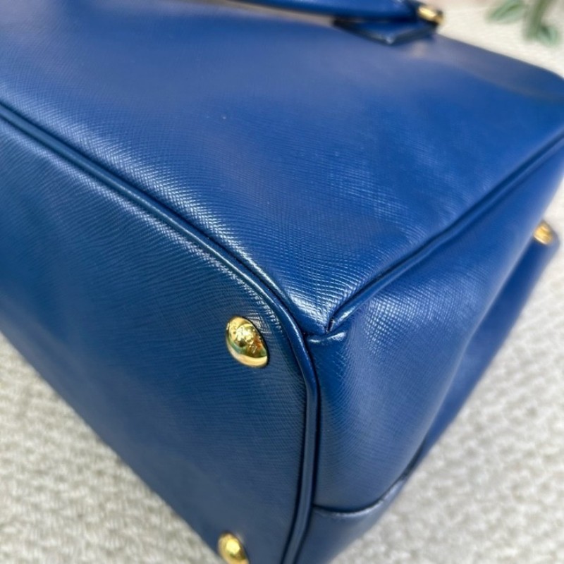 Prada普拉達藍色殺手包手提包 有肩帶 可單肩可斜挎 容量大超實用-11