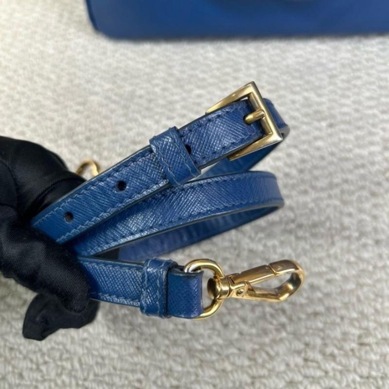 Prada普拉達藍色殺手包手提包 有肩帶 可單肩可斜挎 容量大超實用-15