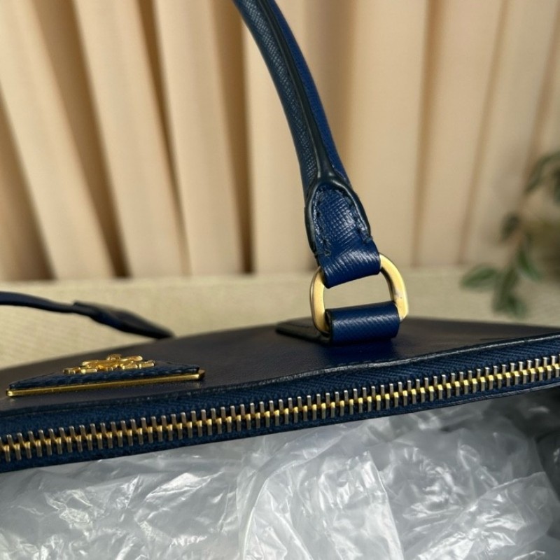 Prada普拉達藍色殺手包手提包 有肩帶 可單肩可斜挎 容量大超實用-17