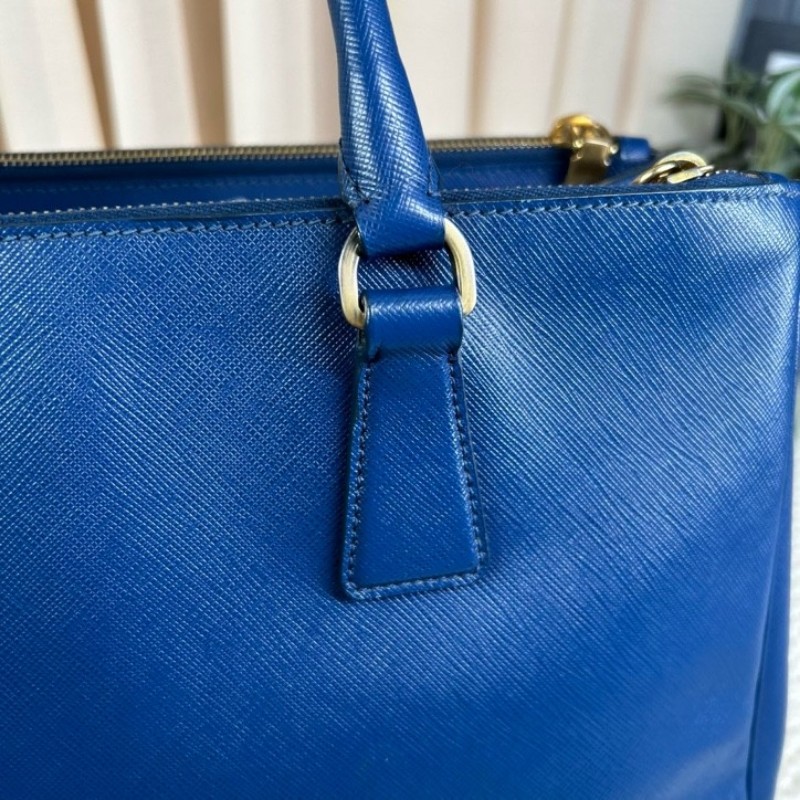 Prada普拉達藍色殺手包手提包 有肩帶 可單肩可斜挎 容量大超實用-21