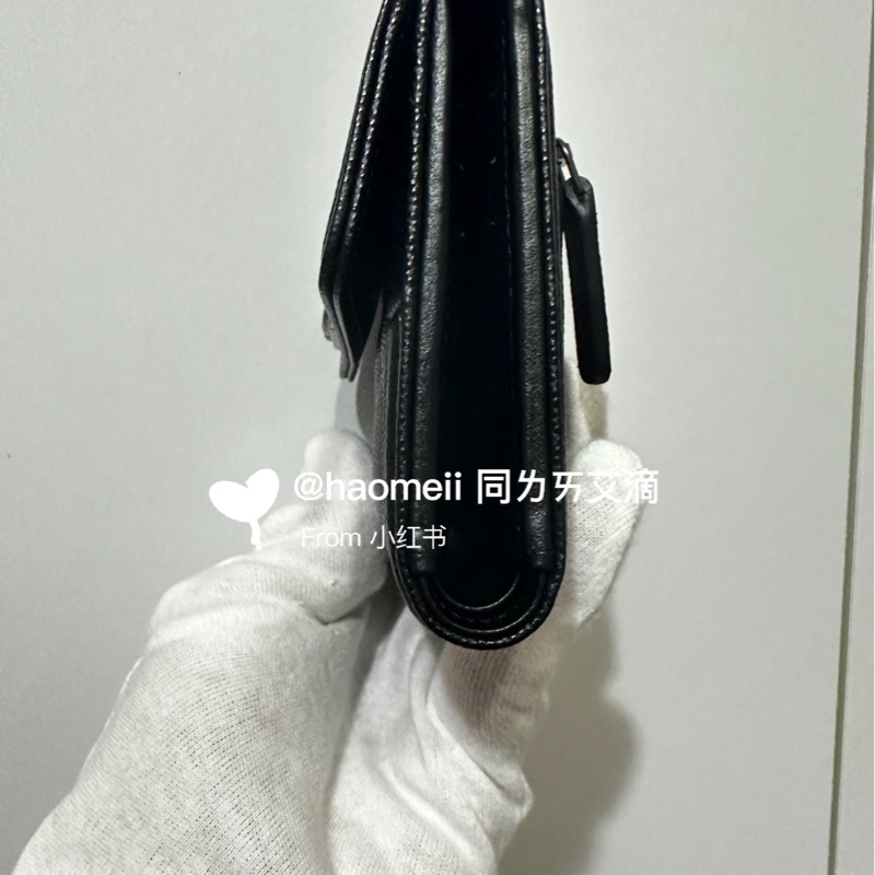 Chanel Boy 三折短夾 黑色銀扣-2