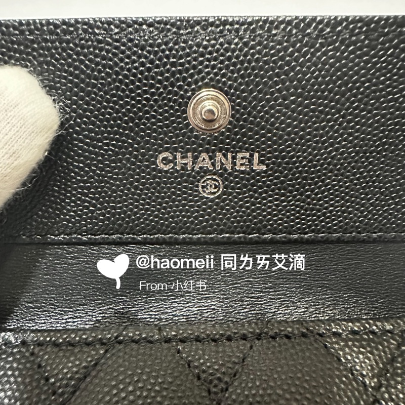 Chanel Boy 三折短夾 黑色銀扣-7