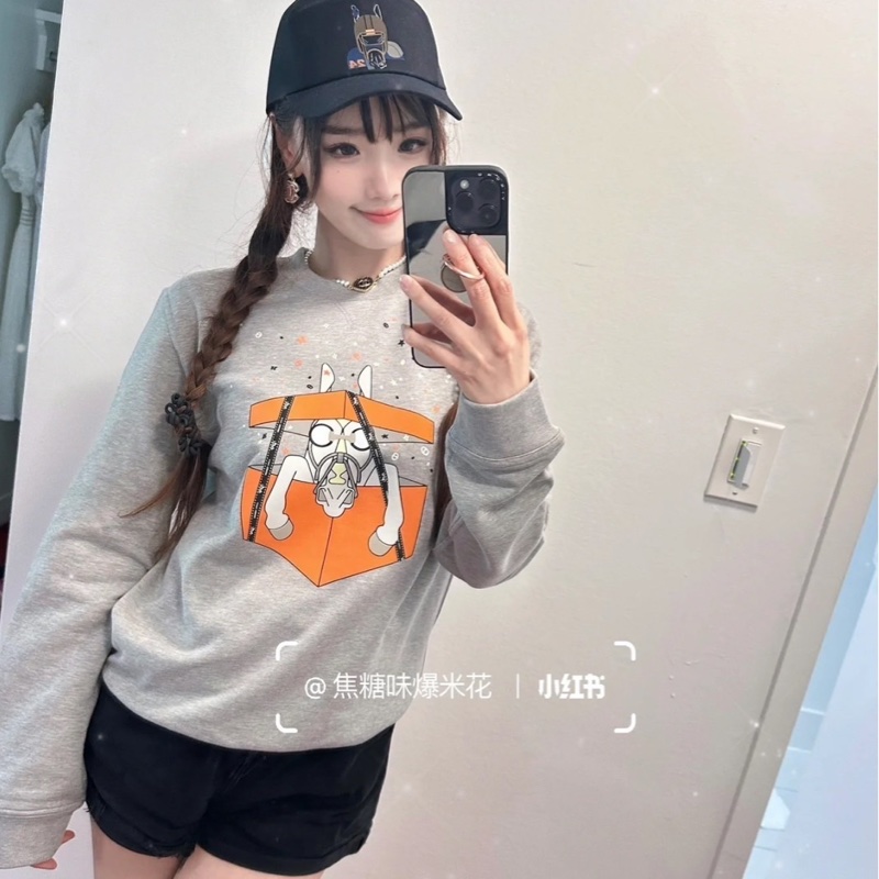 💖Hermes 衛衣 長袖💖 灰色 L號 99新-2