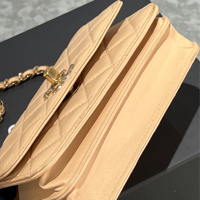 Chanel mini trendy cc woc米色/金釦-19