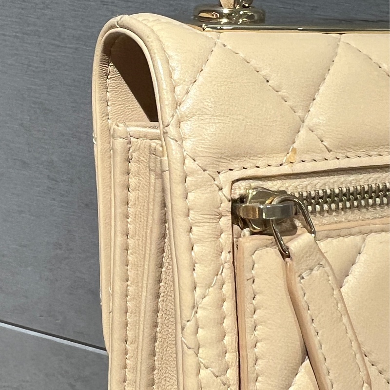 Chanel mini trendy cc woc米色/金釦-20