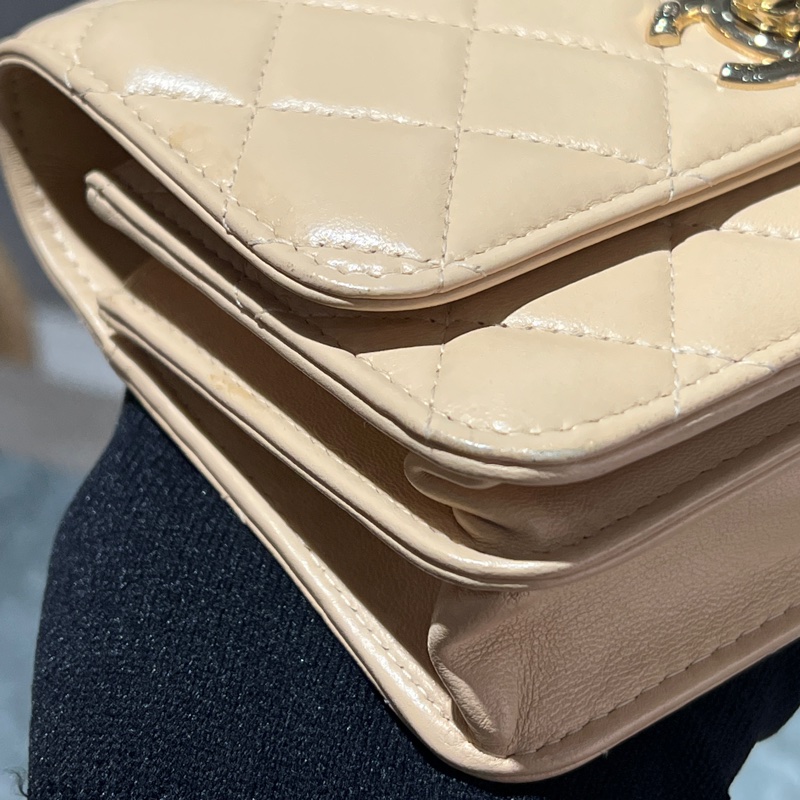 Chanel mini trendy cc woc米色/金釦-22