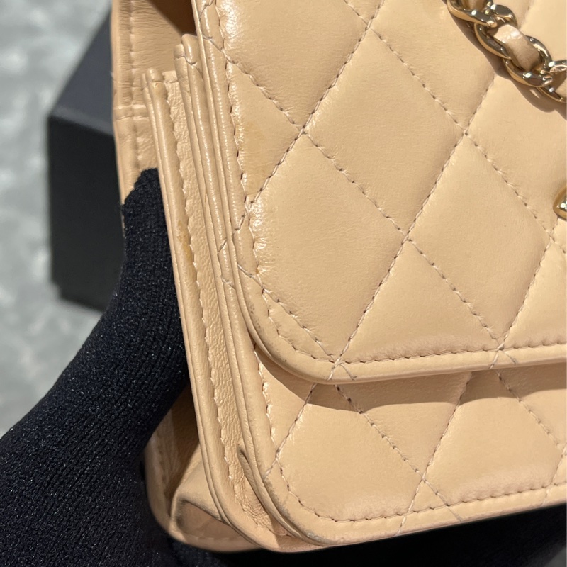 Chanel mini trendy cc woc米色/金釦-23