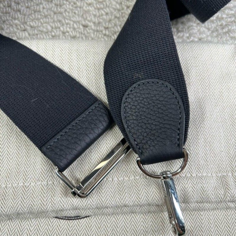 ZZZ HERMES愛馬仕黑銀伊芙琳單肩斜挎包 W刻 有肩帶 容量實用-14