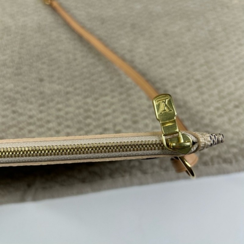 ZZZ LV路易威登白棋盤格neverfull托特包 有子袋 米色內裡 容量大 配色溫柔優雅 日常通勤超合適-15