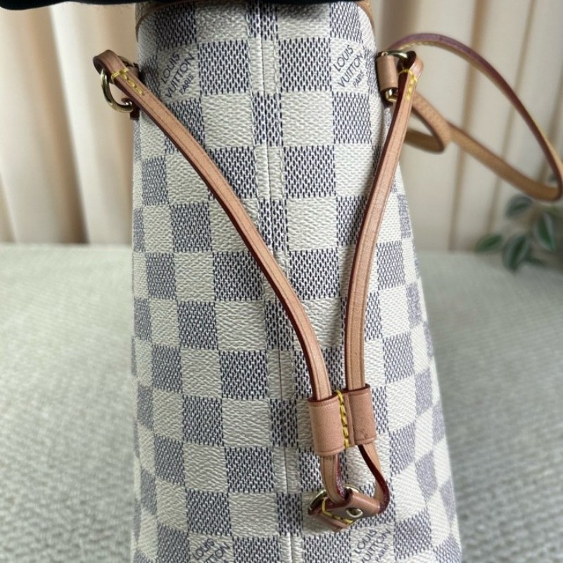 ZZZ LV路易威登白棋盤格neverfull托特包 有子袋 米色內裡 容量大 配色溫柔優雅 日常通勤超合適-22
