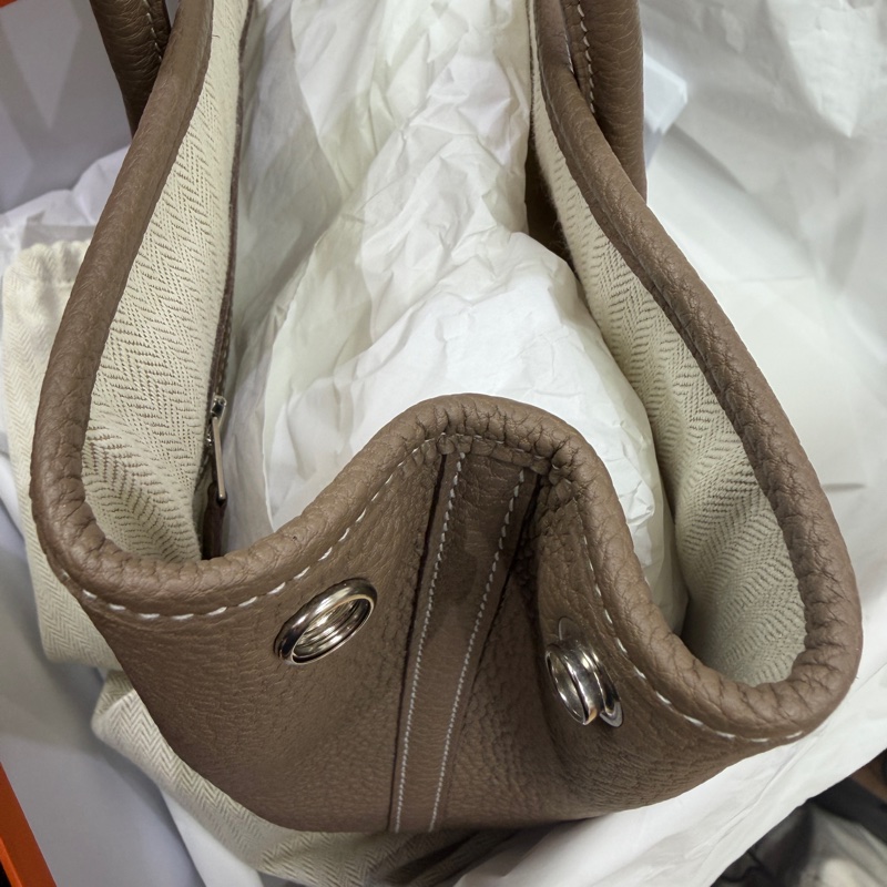 92新 Hermes GP30 Garden Party 花園包30 大象灰 全皮 B刻-3