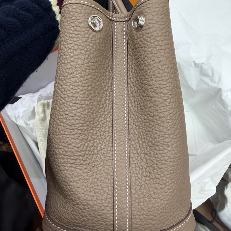 92新 Hermes GP30 Garden Party 花園包30 大象灰 全皮 B刻-6