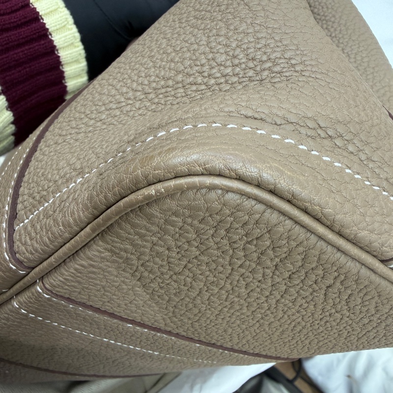 92新 Hermes GP30 Garden Party 花園包30 大象灰 全皮 B刻-10