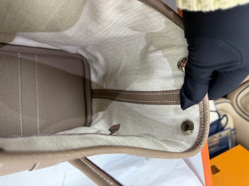 92新 Hermes GP30 Garden Party 花園包30 大象灰 全皮 B刻-16