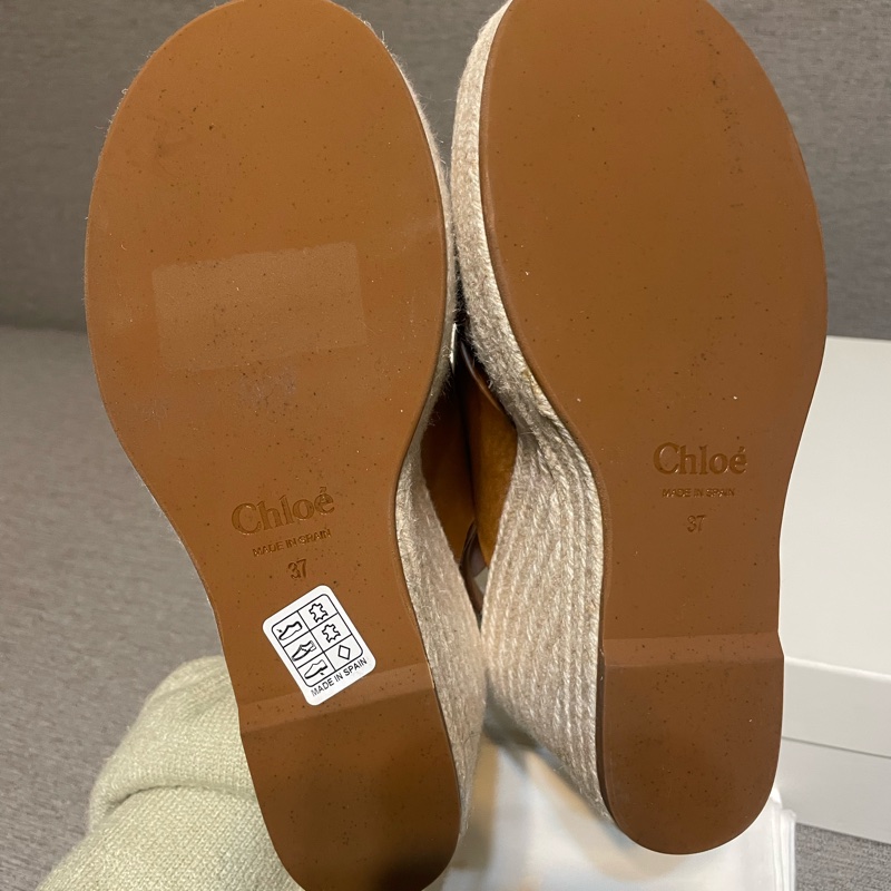 chloe咖色厚底鞋37號-4