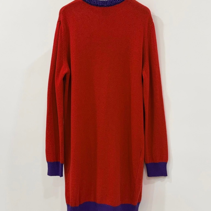 義大利PINKO 撞色字母毛料洋裝-2