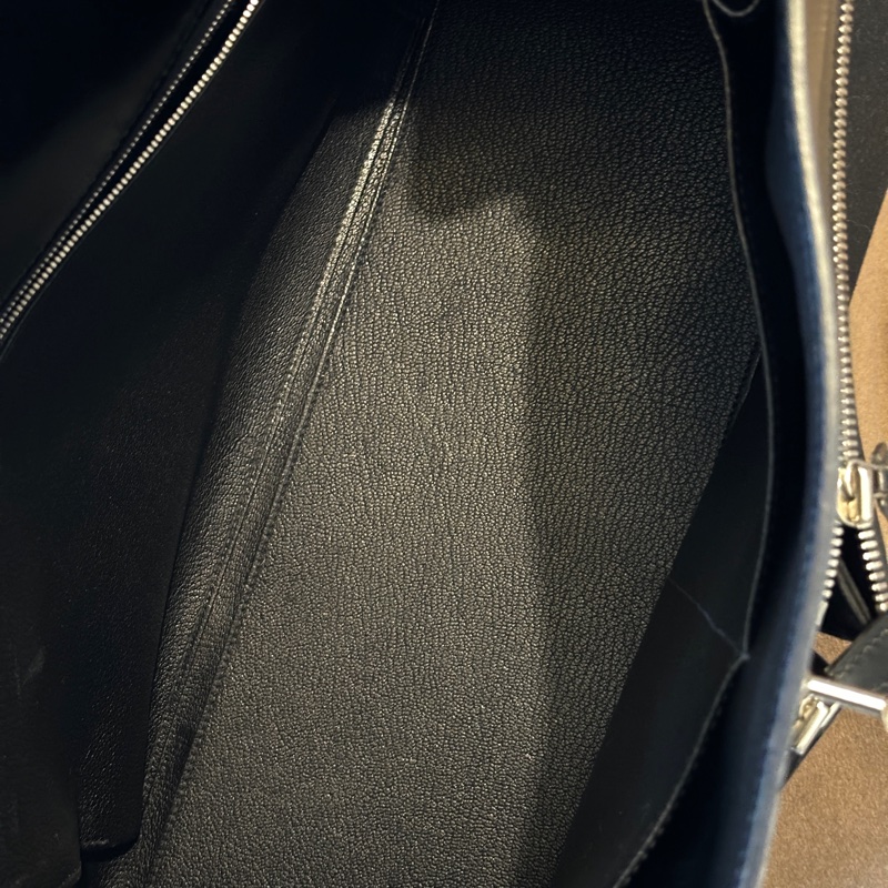 Hermès 愛馬仕Kelly Lakis40 黑銀Box皮拼帆布 框K刻 全原無護理 停產款 成色如圖 現貨-2