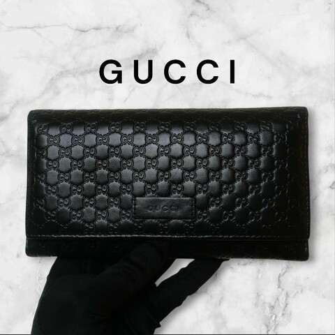 【🐴馬上下單最優惠】🧧限時降價至2/11（原$9800）【9成新】㊣✨GUCCI✨古馳 黑色 牛皮 壓紋 老花 釘釦 長夾 錢包 皮夾/雙G/二手包/保證正品🌳二手樹屋🌳