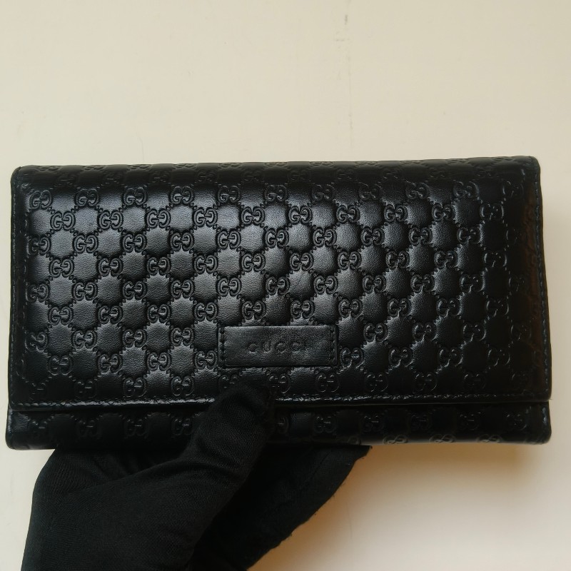 【🐴馬上下單最優惠】🧧限時降價至2/11(原$9800)【9成新】㊣✨GUCCI✨古馳 黑色 牛皮 壓紋 老花 釘釦 長夾 錢包 皮夾/雙G/二手包/保證正品🌳二手樹屋🌳-2