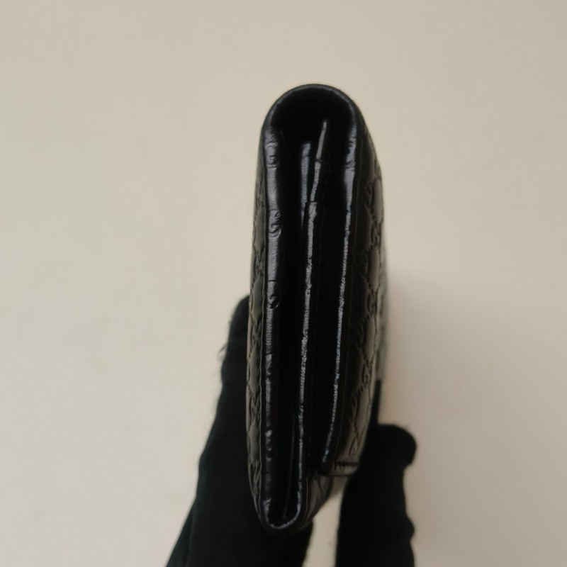 【🐴馬上下單最優惠】🧧限時降價至2/11(原$9800)【9成新】㊣✨GUCCI✨古馳 黑色 牛皮 壓紋 老花 釘釦 長夾 錢包 皮夾/雙G/二手包/保證正品🌳二手樹屋🌳-3