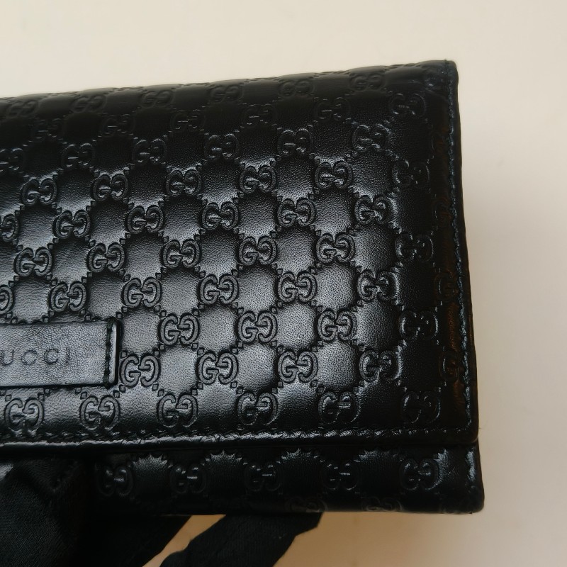 【🐴馬上下單最優惠】🧧限時降價至2/11(原$9800)【9成新】㊣✨GUCCI✨古馳 黑色 牛皮 壓紋 老花 釘釦 長夾 錢包 皮夾/雙G/二手包/保證正品🌳二手樹屋🌳-9