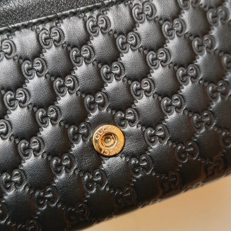 【🐴馬上下單最優惠】🧧限時降價至2/11(原$9800)【9成新】㊣✨GUCCI✨古馳 黑色 牛皮 壓紋 老花 釘釦 長夾 錢包 皮夾/雙G/二手包/保證正品🌳二手樹屋🌳-22