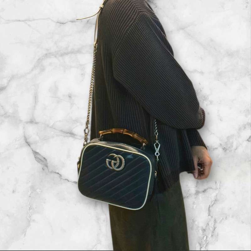 【🐴馬上下單最優惠】🧧限時降價至2/11（原$33800）【9成新】㊣✨GUCCI✨（附防塵袋）古馳 GG Marmont 竹節 金屬 拼色 復古 箱包 鏈條 餐盒包 相機包 肩背包 斜背包/雙G/二手包/保證正品🌳二手樹屋🌳-49
