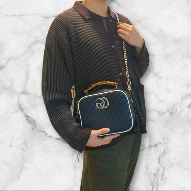 【🐴馬上下單最優惠】🧧限時降價至2/11（原$33800）【9成新】㊣✨GUCCI✨（附防塵袋）古馳 GG Marmont 竹節 金屬 拼色 復古 箱包 鏈條 餐盒包 相機包 肩背包 斜背包/雙G/二手包/保證正品🌳二手樹屋🌳-50