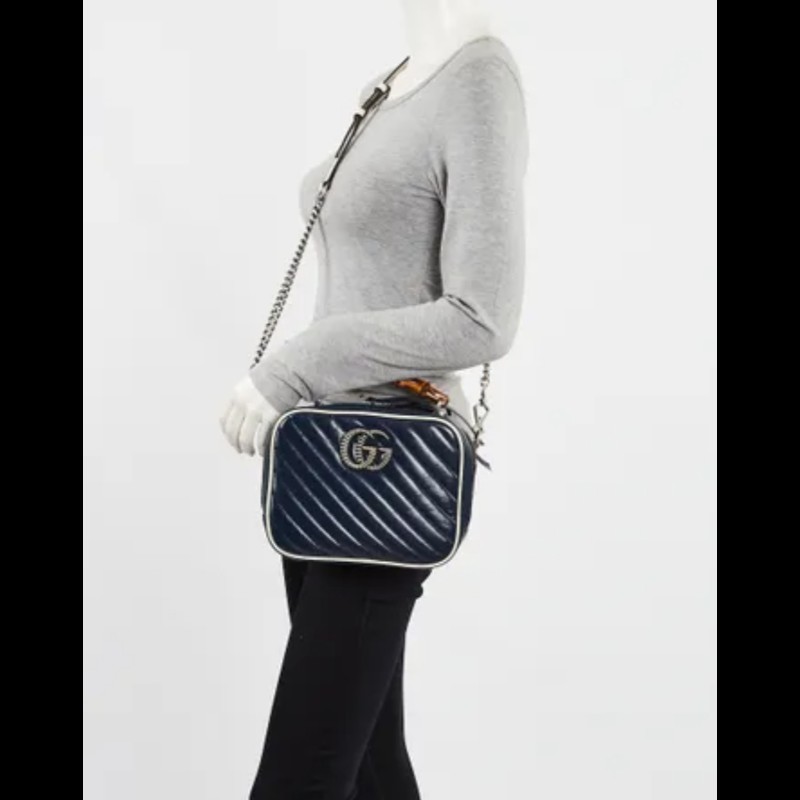 【🐴馬上下單最優惠】🧧限時降價至2/11（原$33800）【9成新】㊣✨GUCCI✨（附防塵袋）古馳 GG Marmont 竹節 金屬 拼色 復古 箱包 鏈條 餐盒包 相機包 肩背包 斜背包/雙G/二手包/保證正品🌳二手樹屋🌳-52