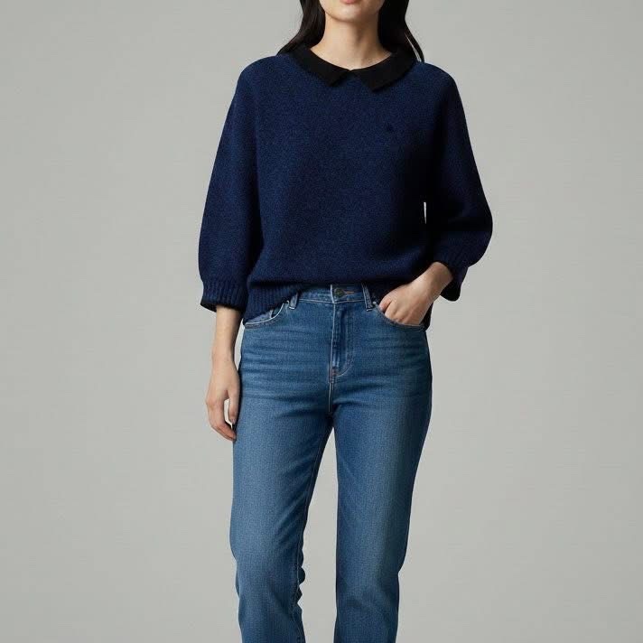 BURBERRY 藍標 帶領寬版羊毛戰馬上衣-0