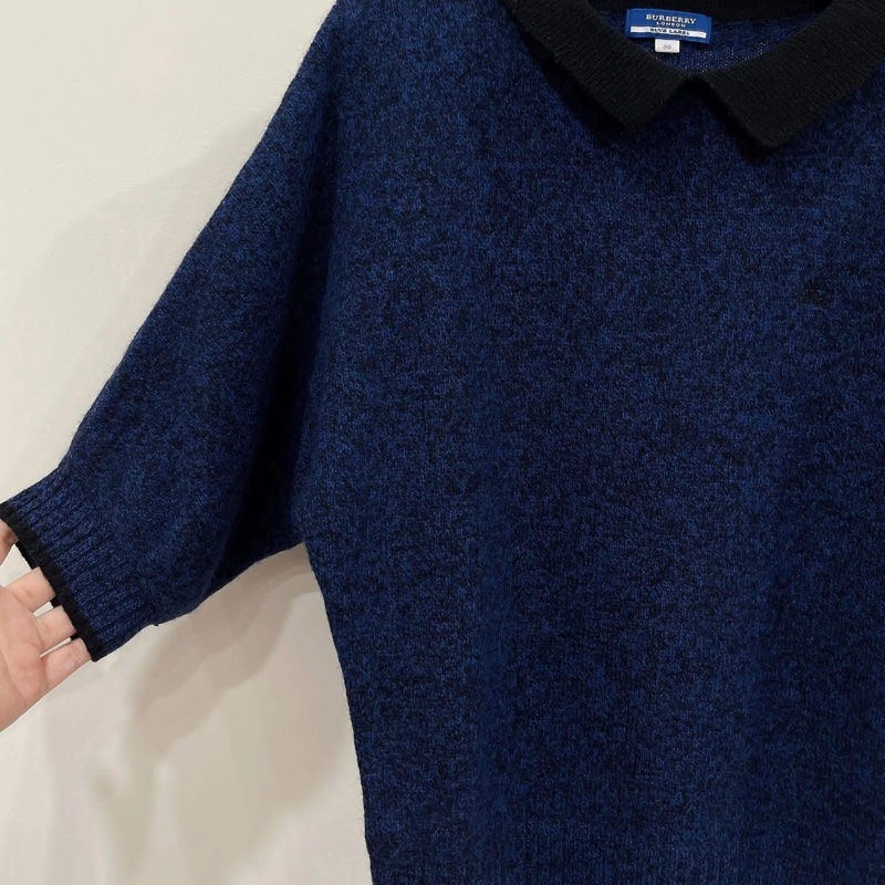 BURBERRY 藍標 帶領寬版羊毛戰馬上衣-6