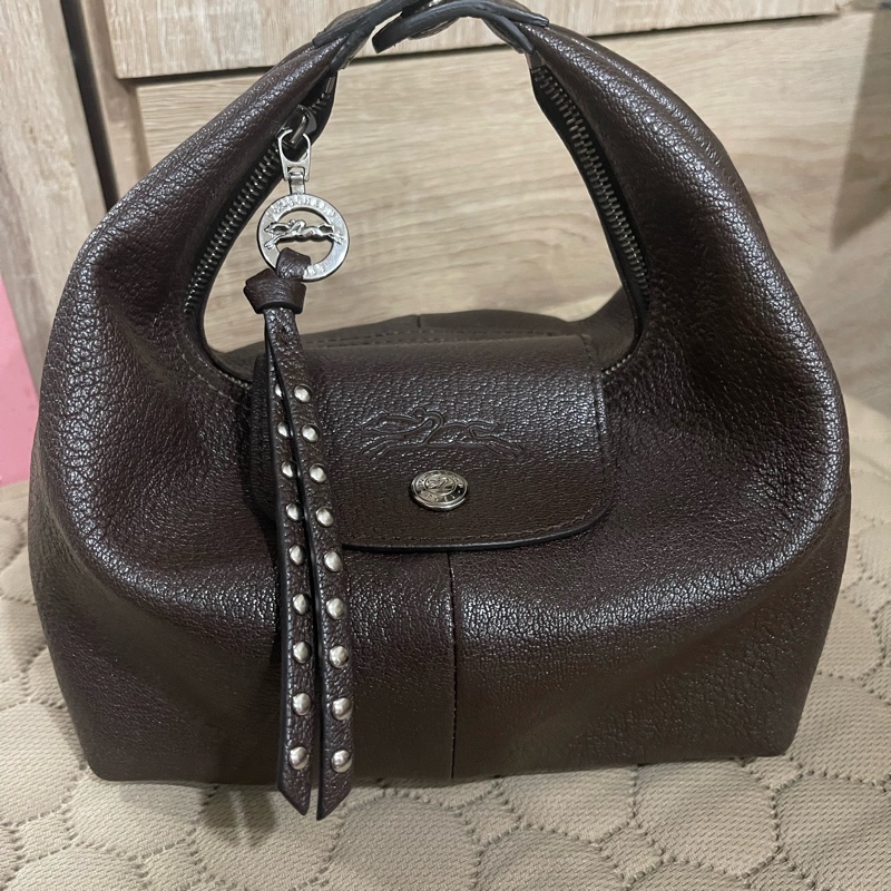 longchamp飯盒包咖色-1