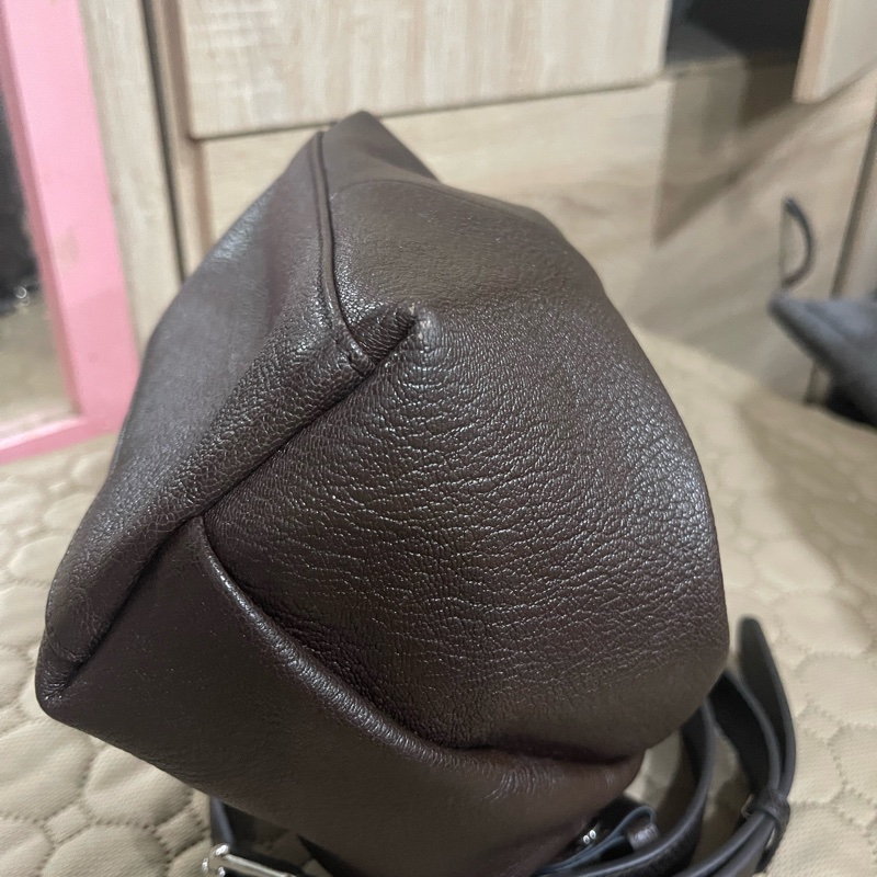 longchamp飯盒包咖色-7