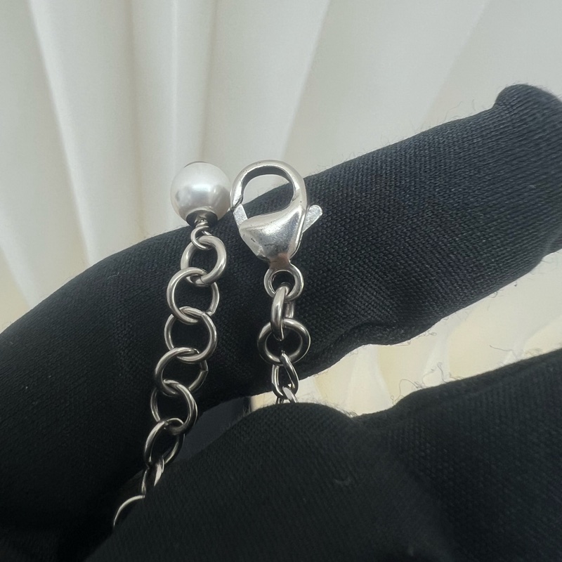 Chanel 21a 銀色雙c水鑽手鏈-3