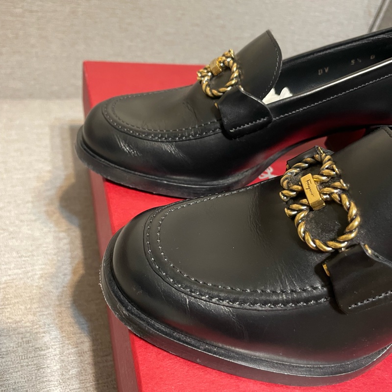 ferragamo黑色福樂鞋5.5號-10