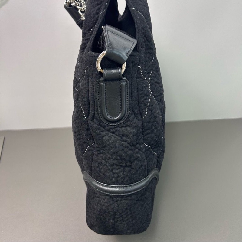 Chanel 黑色麂皮機場包 35*9*38 98新配件保卡塵袋-5