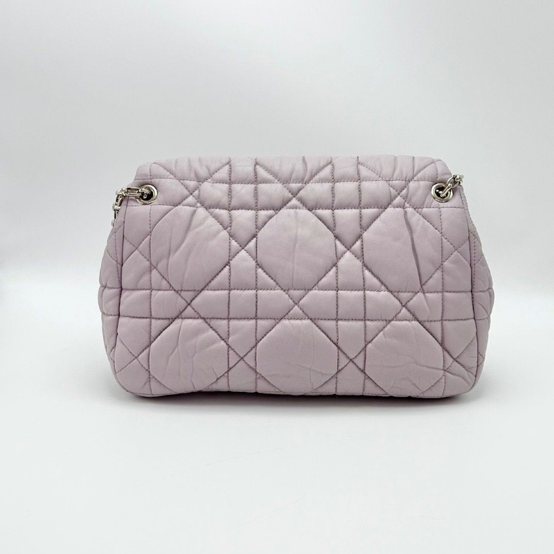 DIOR粉紫色金扣肩背斜背包雲朵包30*18*9 98新配件塵袋-2