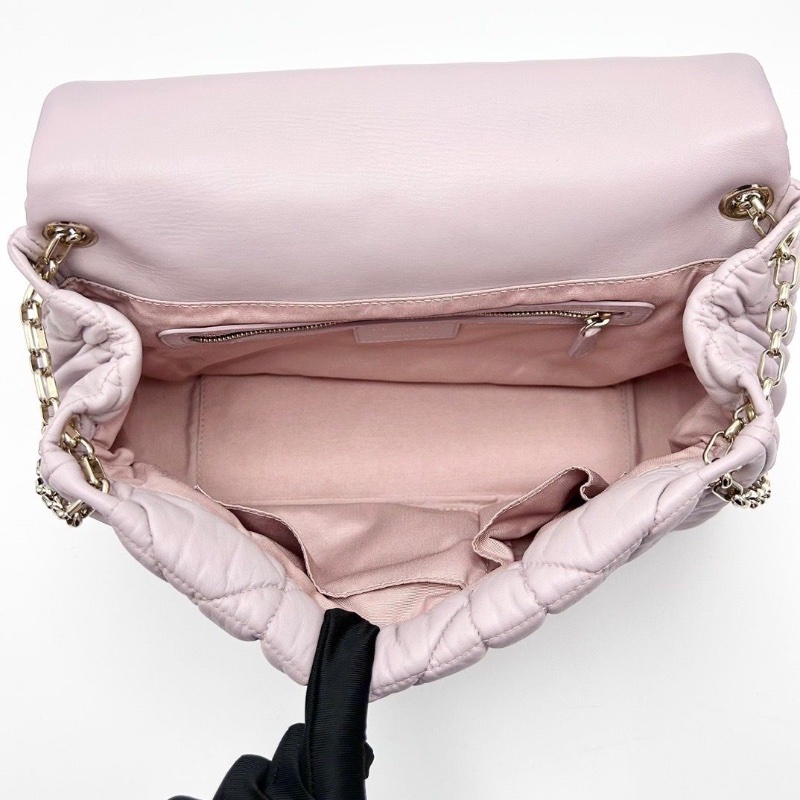 DIOR粉紫色金扣肩背斜背包雲朵包30*18*9 98新配件塵袋-6