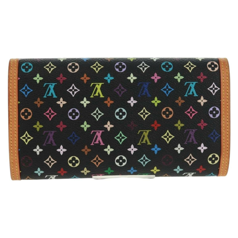 【日本直送】路易威登 (LOUIS VUITTON) 多色 Porte Tresor 長版皮夾 黑色 M92658 LV 正品 165985V-1