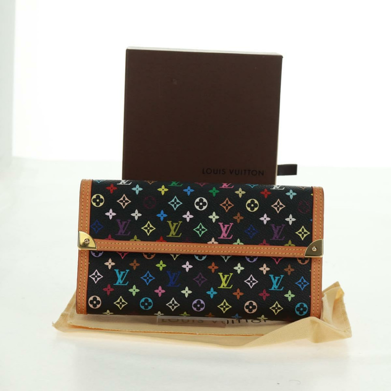 【日本直送】路易威登 (LOUIS VUITTON) 多色 Porte Tresor 長版皮夾 黑色 M92658 LV 正品 165985V-11