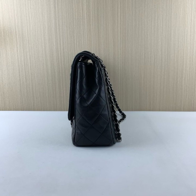 CHANEL 黑銀季節款cf 羊皮 鏈條包 20.5*30.5*8.5 98新配件保卡塵袋-2