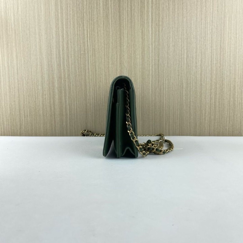 Chanel 發財woc綠色限量款 19*12*3.5 98新配件盒子保卡塵袋-5