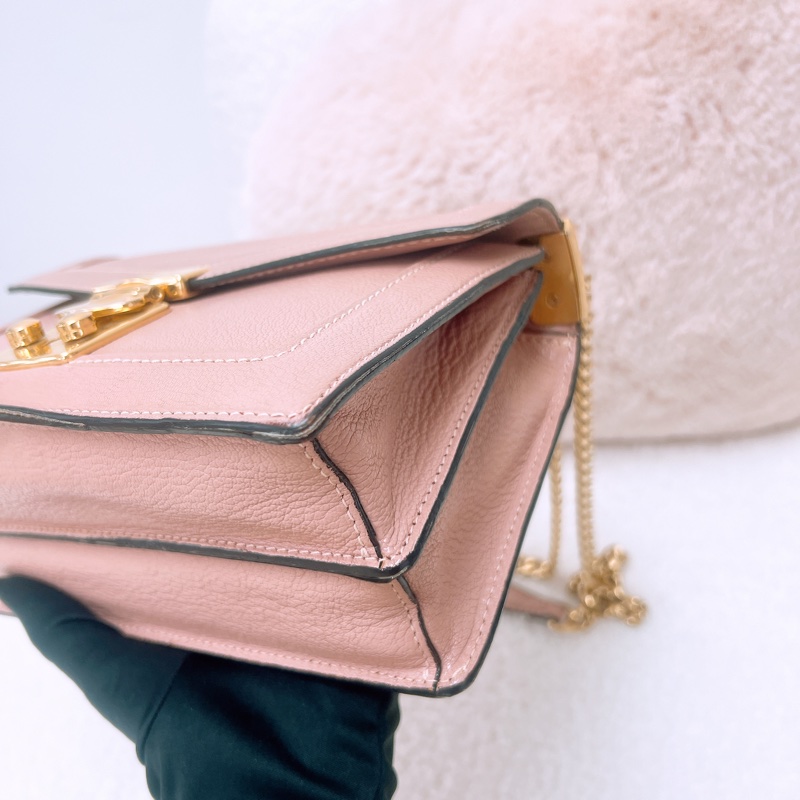 Miu miu 粉色鏈條包/斜挎包-3