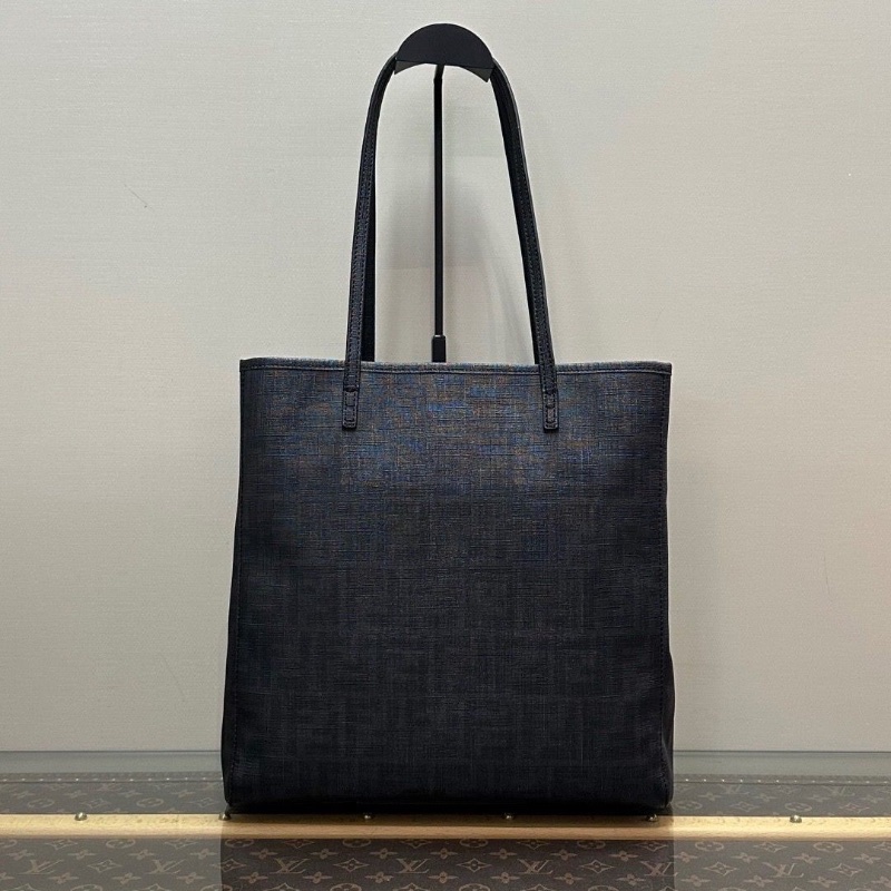 FENDI 黑色雙F紋老花手提腋下托特包30*31*10 98新配件塵袋-1