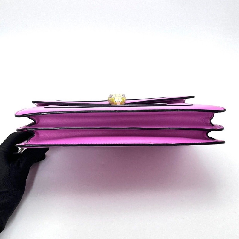 BVLGARI 蛇頭銀扣中號肩背斜背包27.5*19*7 98新配件塵袋保卡雨衣鏡子-4