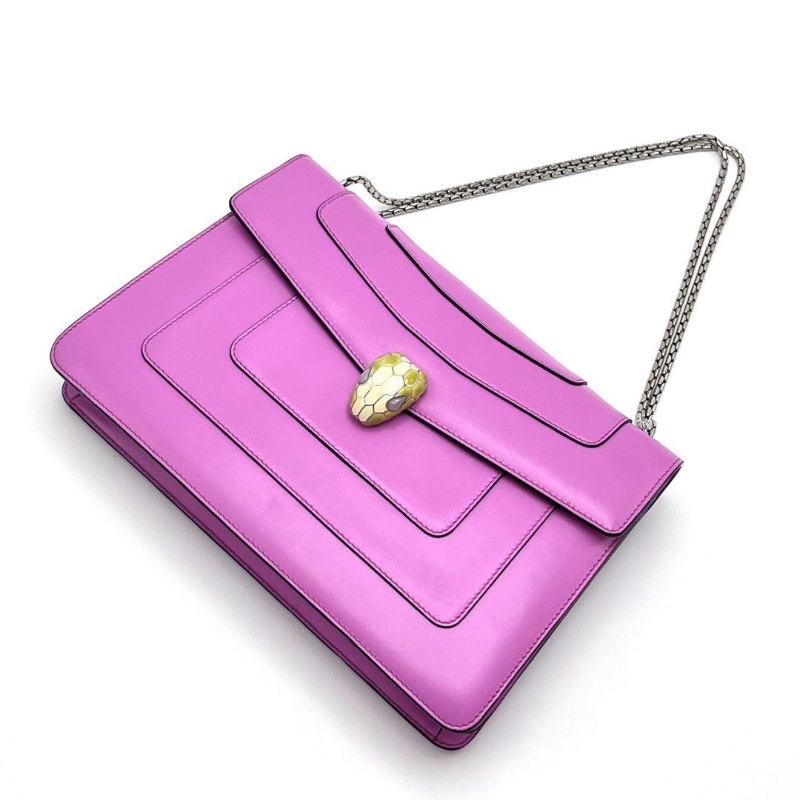 BVLGARI 蛇頭銀扣中號肩背斜背包27.5*19*7 98新配件塵袋保卡雨衣鏡子-5