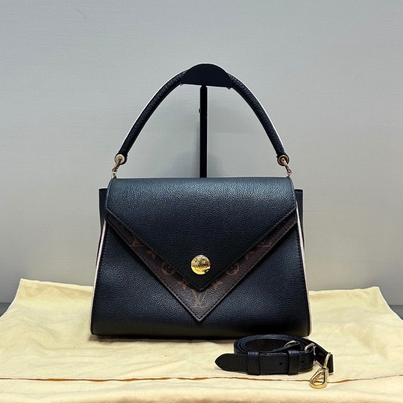 LV 黑色拼老花double V字手提肩背包28*20*15 98新配件塵袋配件塵袋-1